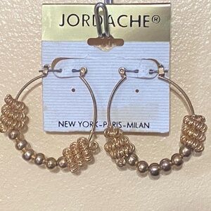 Vintage~ New~ {Rare} Jordache 80's~ Hoop Beads & Wrapped Wire Pierced Earrings /